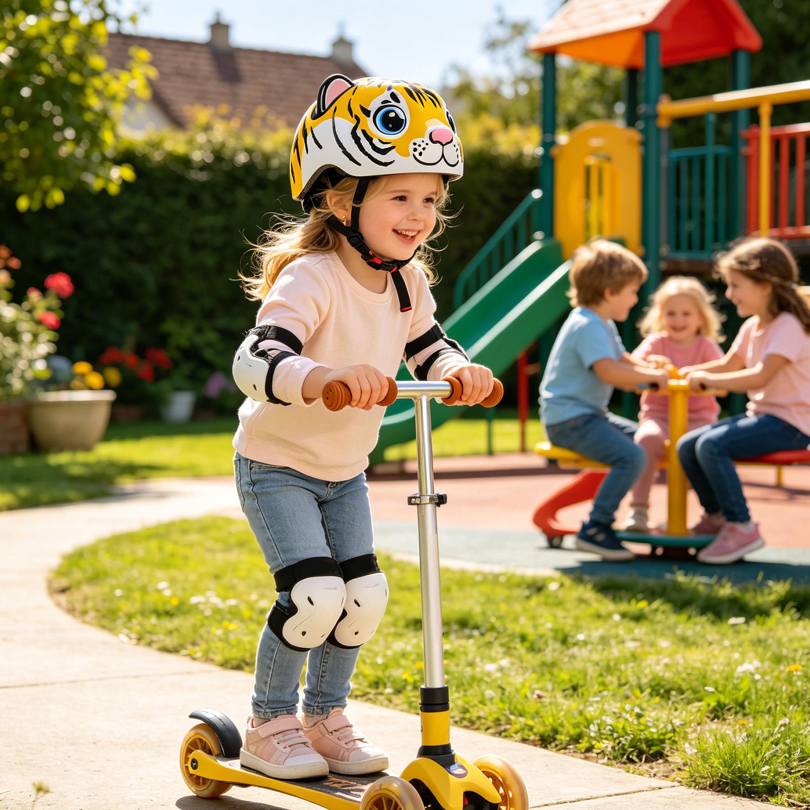 Cycling Commute Gear - Capacete infantil com padrão de tigre,