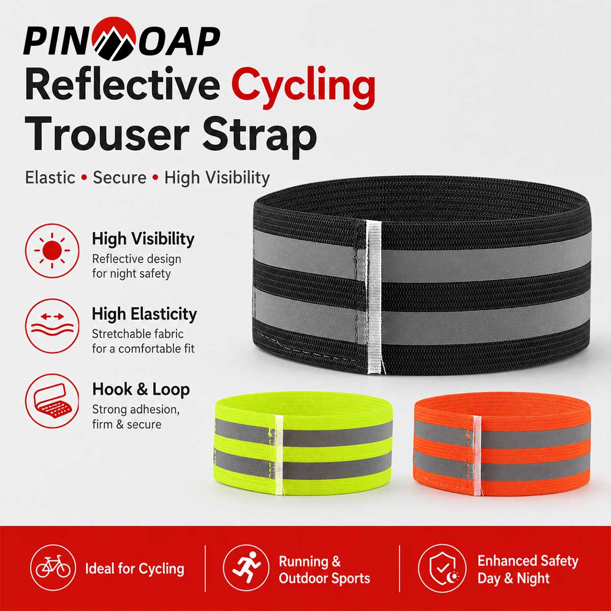 Cycling Commute Pants - PINMOAP 1/2PCS Faixa Ajustável para Perna