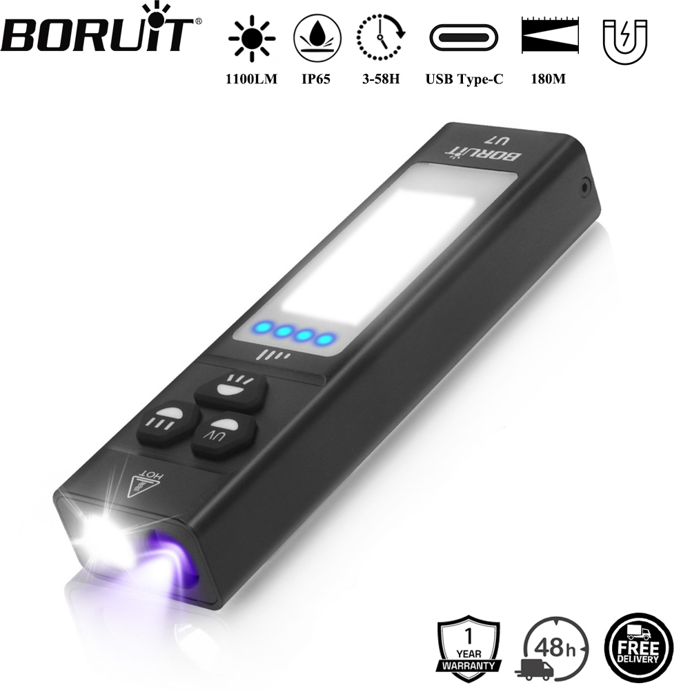 Boruit u7 uv led edc lanterna  - Cycling To Work avaliação e preço